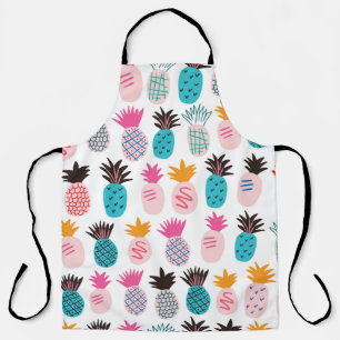 Farbenfrohe abstrakte Ananas und Leder Schürze