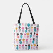 Farbenfrohe abstrakte Ananas und Leder Tasche (Rückseite)
