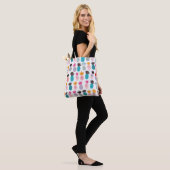Farbenfrohe abstrakte Ananas und Leder Tasche (Am Model)