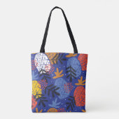 Farbenfrohe abstrakte Ananas und Leder Tasche (Rückseite)