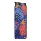 Farbenfrohe abstrakte Ananas und Leder Thermosbecher (Nach rechts gedreht)