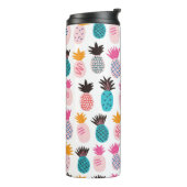 Farbenfrohe abstrakte Ananas und Leder Thermosbecher (Nach links gedreht)