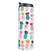 Farbenfrohe abstrakte Ananas und Leder Thermosbecher (Nach rechts gedreht)