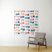 Farbenfrohe abstrakte Ananas und Leder Wandteppich (Beispiel (Horizontal))