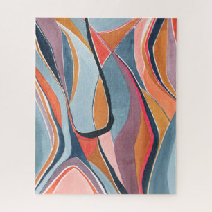 Farbenfrohe abstrakte Aquarell-Kunst-Puzzle Puzzle