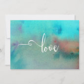 Farbenfrohe Abstrakte Aquarellschrift Save The Date (Rückseite)