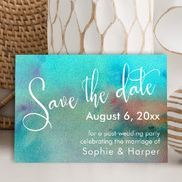 Farbenfrohe Abstrakte Aquarellschrift Save The Date