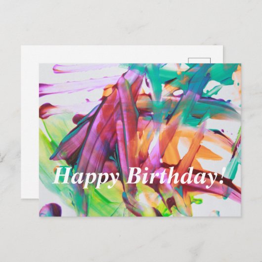 Farbenfrohe Abstrakte Art-2 Postkarte (Vorne/Hinten)