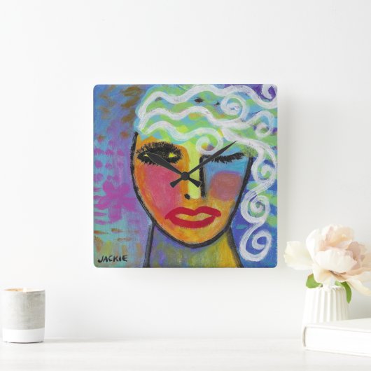 Farbenfrohe Abstrakte Art Decorative Uhr (Zuhause)