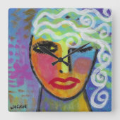 Farbenfrohe Abstrakte Art Decorative Uhr (Vorderseite)