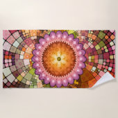 Farbenfrohe Abstrakte Art Mandala Mosaik Strandtuc Strandtuch (Vorderseite)