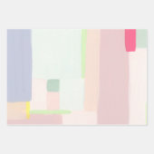 Farbenfrohe Abstrakte Art Pastell Wrapping Paper Geschenkpapier Set (Vorderseite 3)