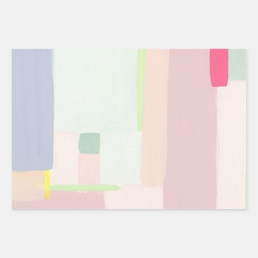 Farbenfrohe Abstrakte Art Pastell Wrapping Paper Geschenkpapier Set (Vorderseite 3)