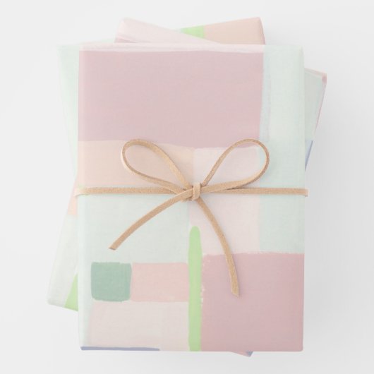 Farbenfrohe Abstrakte Art Pastell Wrapping Paper Geschenkpapier Set (Beispiel)