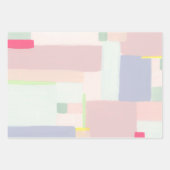 Farbenfrohe Abstrakte Art Pastell Wrapping Paper Geschenkpapier Set (Vorderseite)