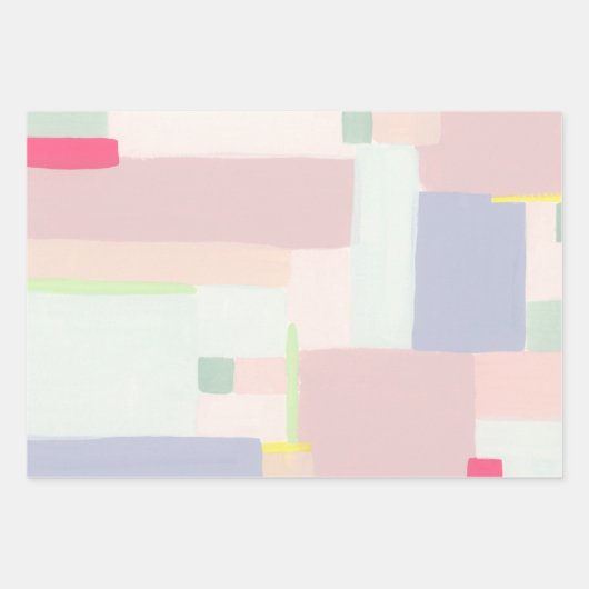 Farbenfrohe Abstrakte Art Pastell Wrapping Paper Geschenkpapier Set (Vorderseite)