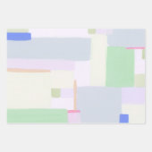 Farbenfrohe Abstrakte Art Pastell Wrapping Paper Geschenkpapier Set (Vorderseite)