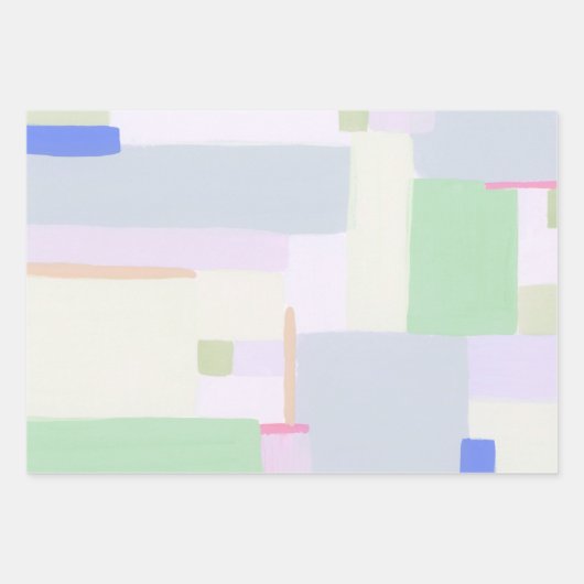 Farbenfrohe Abstrakte Art Pastell Wrapping Paper Geschenkpapier Set (Vorderseite)