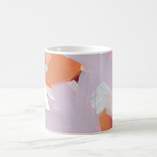 Farbenfrohe Abstrakte Art Personalisiert Monogram- Kaffeetasse (Mittel)