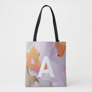 Farbenfrohe Abstrakte Art Personalisiert Monogram- Tasche