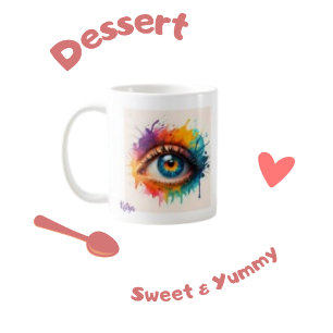 Farbenfrohe Abstrakte Augen Kaffeemaschine Tasse