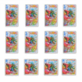 Farbenfrohe Abstrakte Ausdrucksform Cat Art Print Aufkleber (Vorderseite)