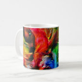 Farbenfrohe Abstrakte Ausdrucksform Cat Art Print Kaffeetasse (Vorderseite Links)