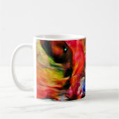 Farbenfrohe Abstrakte Ausdrucksform Cat Art Print Kaffeetasse (Links)