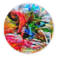 Farbenfrohe Abstrakte Ausdrucksform Cat Art Print