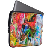 Farbenfrohe Abstrakte Ausdrucksform Cat Art Print Laptopschutzhülle (Vorne Rechts)