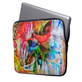 Farbenfrohe Abstrakte Ausdrucksform Cat Art Print Laptopschutzhülle (Vorderseite Links)