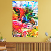 Farbenfrohe Abstrakte Ausdrucksform Cat Art Print Leinwanddruck (Insitu (Wohnzimmer))