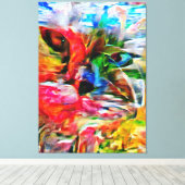Farbenfrohe Abstrakte Ausdrucksform Cat Art Print Leinwanddruck (Insitu (Holzboden))