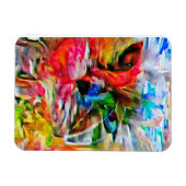 Farbenfrohe Abstrakte Ausdrucksform Cat Art Print Magnet (Horizontal)