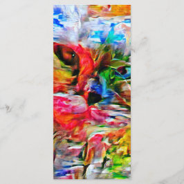 Farbenfrohe Abstrakte Ausdrucksform Cat Art Print Menükarte