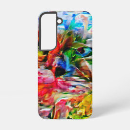 Farbenfrohe Abstrakte Ausdrucksform Cat Art Print Samsung Galaxy Hülle