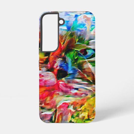 Farbenfrohe Abstrakte Ausdrucksform Cat Art Print Samsung Galaxy Hülle (Rückseite)