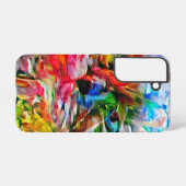 Farbenfrohe Abstrakte Ausdrucksform Cat Art Print Samsung Galaxy Hülle (Rückseite (Horizontal))