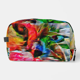 Farbenfrohe Abstrakte Ausdrucksform Cat Art Print Waschbeutel