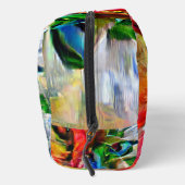 Farbenfrohe Abstrakte Ausdrucksform Cat Art Print Waschbeutel (Rechts)