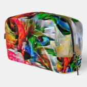 Farbenfrohe Abstrakte Ausdrucksform Cat Art Print Waschbeutel (Rechte Ecke)