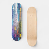 Farbenfrohe Abstrakte Backsteinkunst Skateboard (Vorderseite)