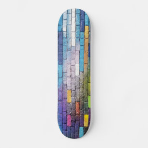 Farbenfrohe Abstrakte Backsteinkunst Skateboard