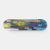 Farbenfrohe Abstrakte Backsteinkunst Skateboard (Horizontal)