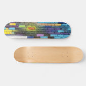 Farbenfrohe Abstrakte Backsteinkunst Skateboard (Horizontal)