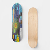 Farbenfrohe Abstrakte Backsteinkunst Skateboard (Vorderseite)