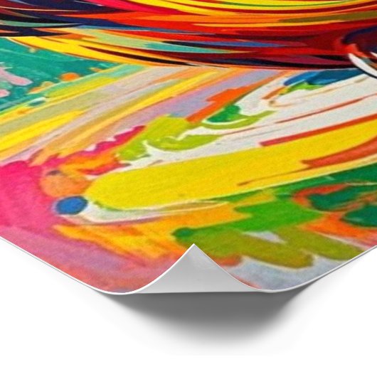 Farbenfrohe abstrakte Bärenarchitektur Poster (Ecke)