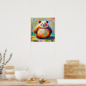 Farbenfrohe abstrakte Bärenarchitektur Poster (Küche)