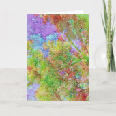 Farbenfrohe Abstrakte Baumzweige Blätter Art Note Karte (Vorderseite)