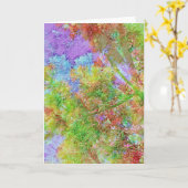 Farbenfrohe Abstrakte Baumzweige Blätter Art Note Karte (Gelbe Blume)